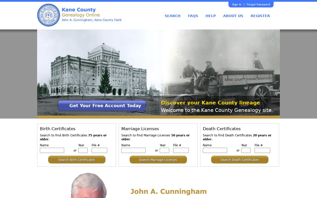 Batavia city directory Kane genealogy index companion search