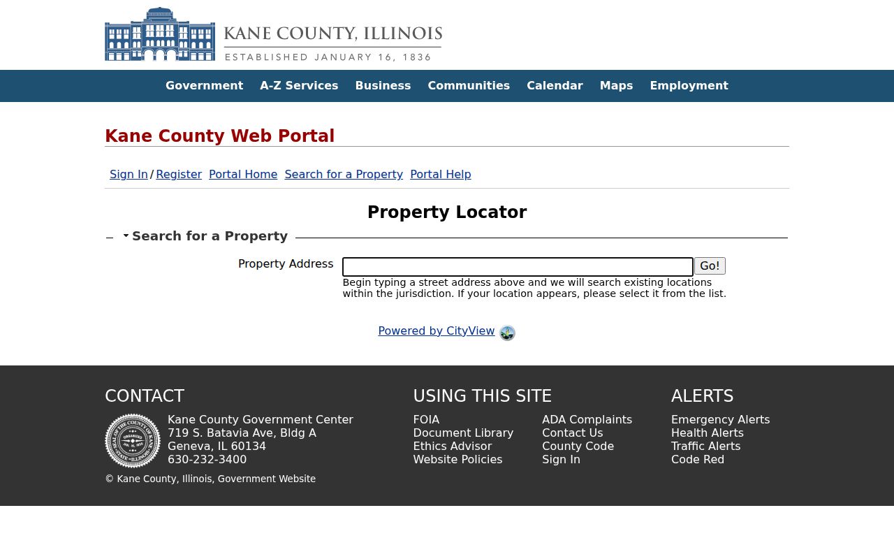 Batavia street directory Kane property address locator